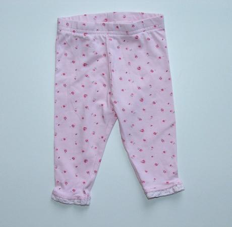 H641 růžové legíny s kytičkami vel. 68, matalan,68