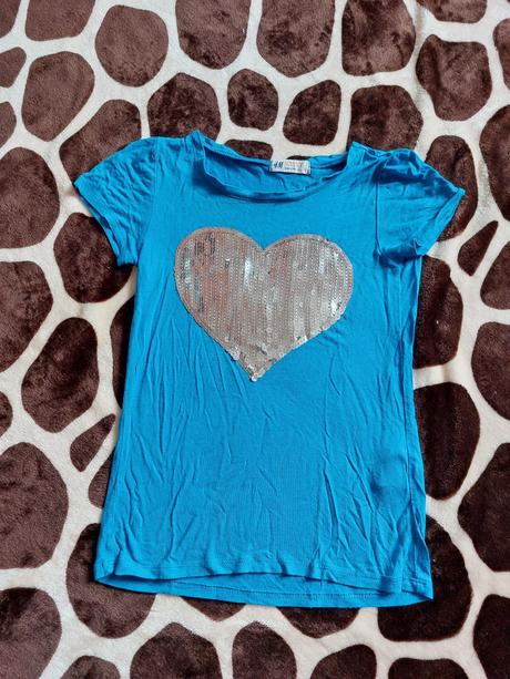 Tričko se srdcem, h&m,128