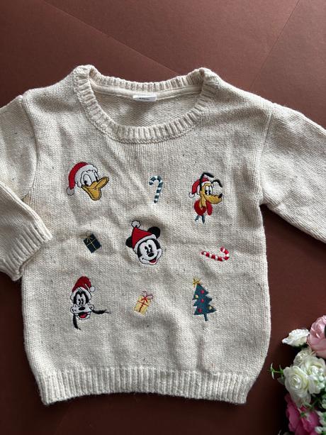 Vánoční svetr disney krémové barvy - v.12/18 měs., 86
