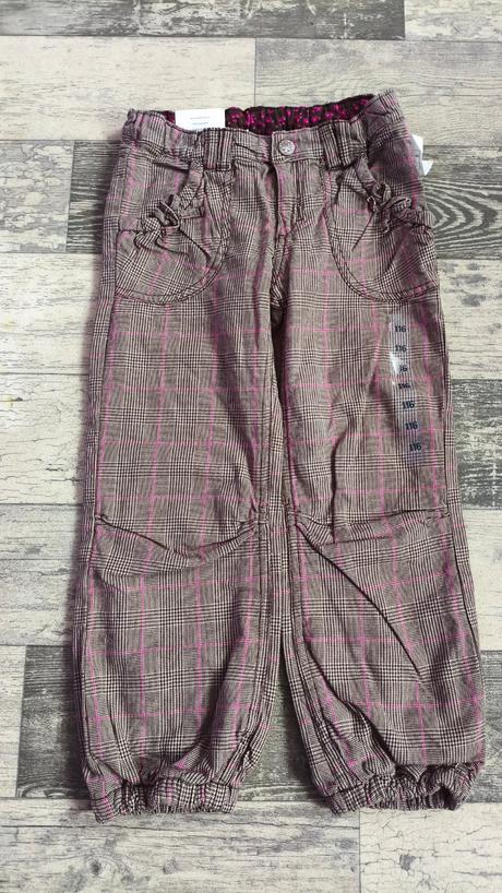 Kalhoty podšité bavlnou s regulací, h&m,116