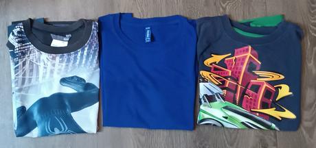 3x chlapecká trička s krátkým rukávem, vel.134, 134