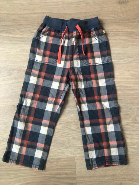 Biobavlněné kárované kalhoty frugi, 92