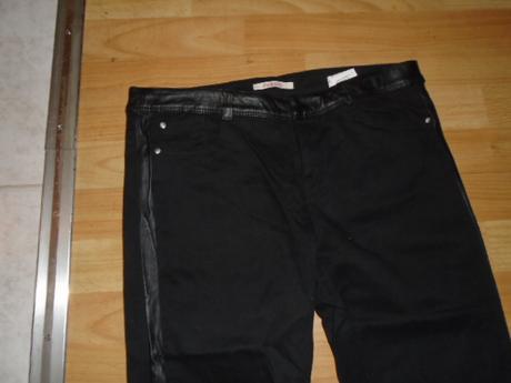 Kalhoty s koženkovými lemy vel 40, camaieu,40