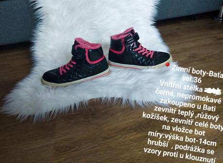 Zimní boty - vel.36,baťa,350vč.pošty, baťa,36
