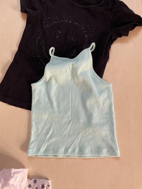 Set triko, tílko a punčošky, vel cca 134/140, 9-10, 140