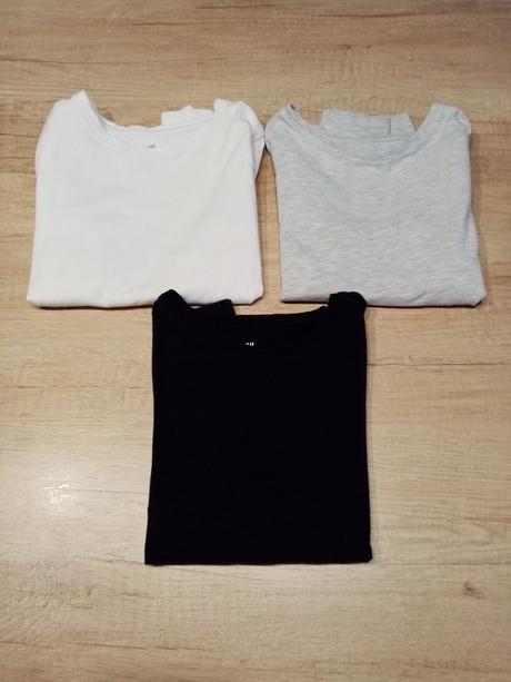 3x triko hm dlouhý rukáv vel. 104/110, h&m,104
