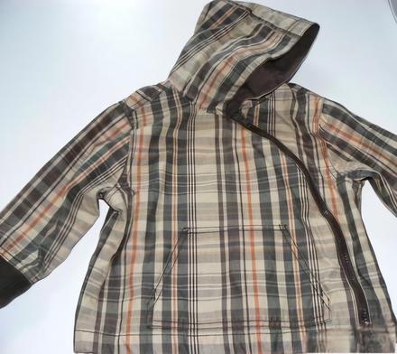 Pogumovaná bunda se šikmým zipem podšitá bavlnou, mini mode,92