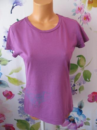 Fialové bavlněné tričko s potiskem, l