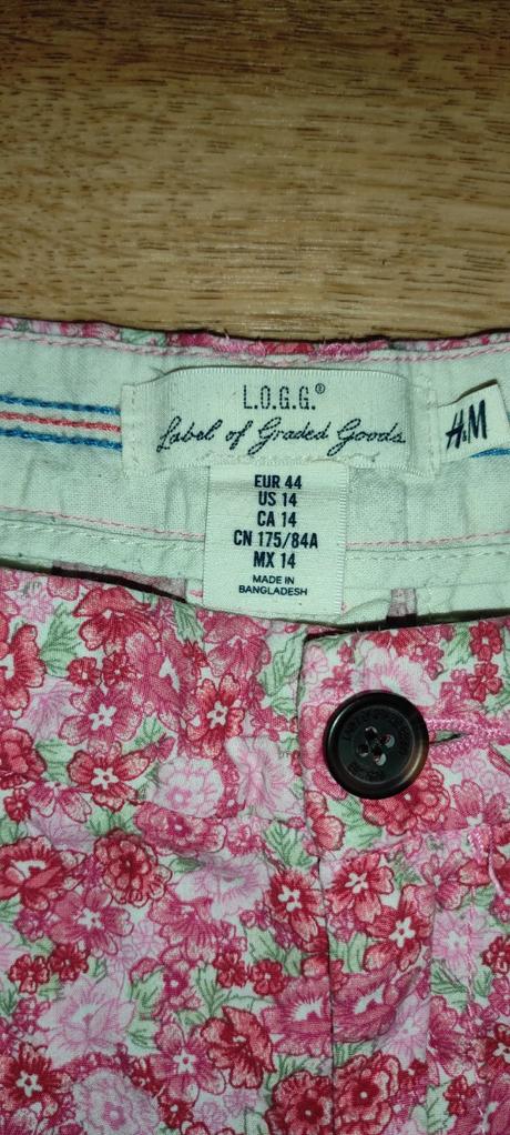 Bavlněné kytičkované kraťasy h&m vel. 44., h&m,44