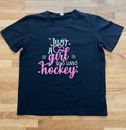 Triko černé girl hockey vel. 158/164, 158