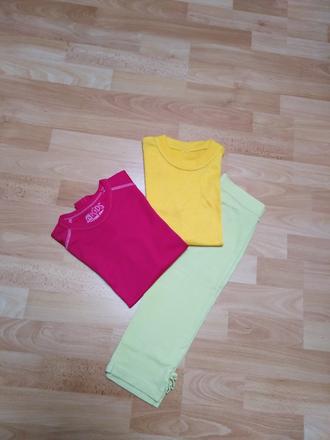 Trička s kr.rukávem + kraťasy vel.128, 128