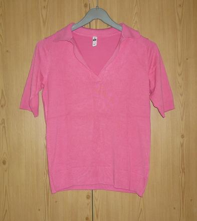 Růžový tenký svetřík s krátkým rukávem takko, takko,xs