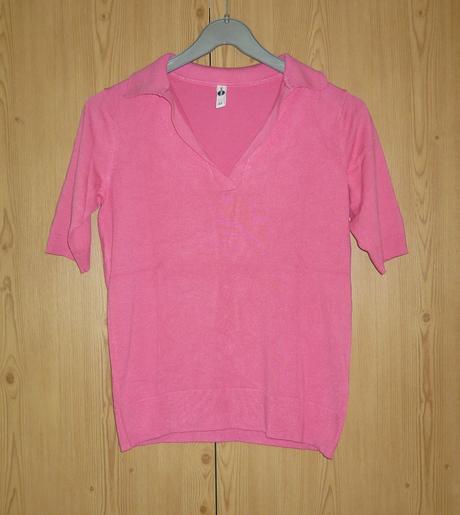 Růžový tenký svetřík s krátkým rukávem takko, takko,xs