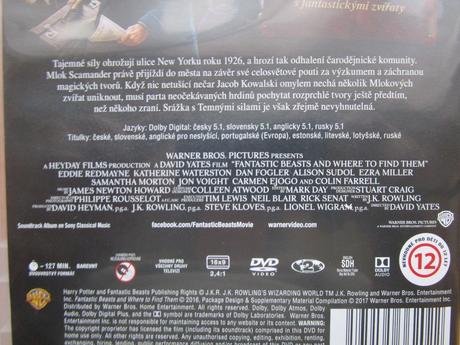 1x puštěné dvd fantastická zvířata a kde je najít,