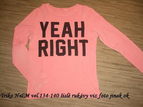 Triko dl.rukáv vel.134-140, h&m,134