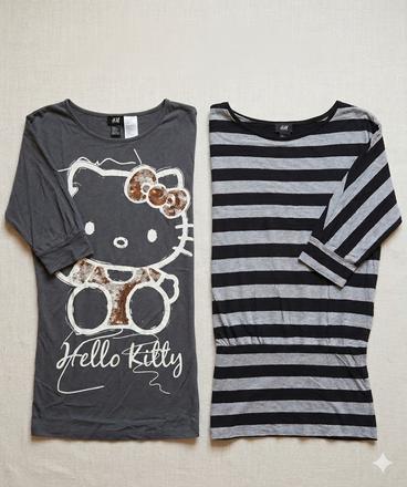 Set 2x tunika/tričko h&m hello kitty, vel. 146/152, h&m,146