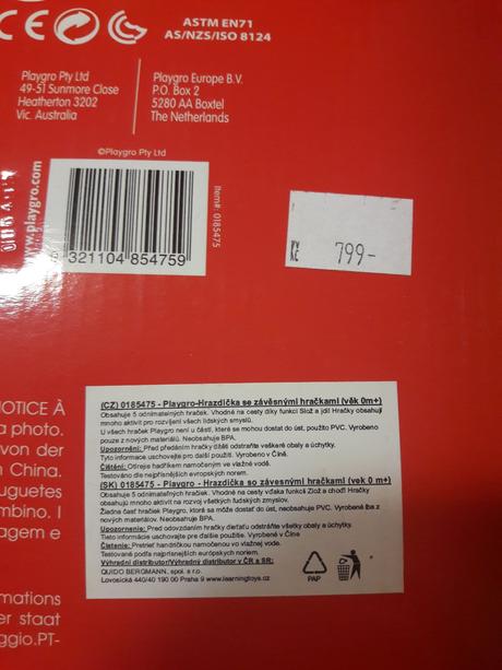 Hrazdička se zavesnymi hračkami 0m, 