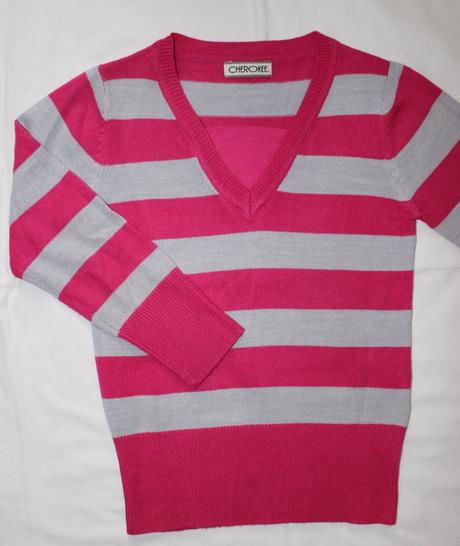 Ad338. pruhovaný svetřík 6-7 let, cherokee,122