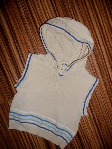 Přízová vestička s kapucí, f&f,68