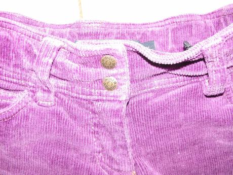 Fialové menčestrové šortky, mini boden,116