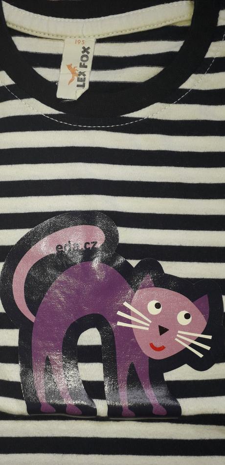 Pruhované tričko kočka, 122