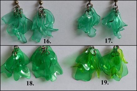 Naušnice z petlahví  - zelené, 