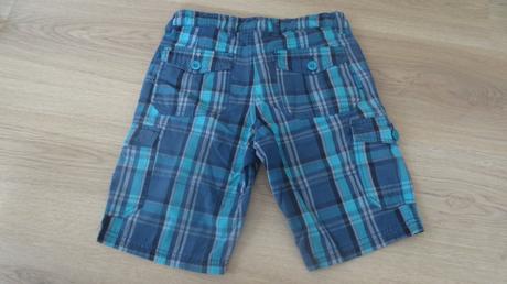 Plátěné kostkované kraťasy 128/134, lewro,128