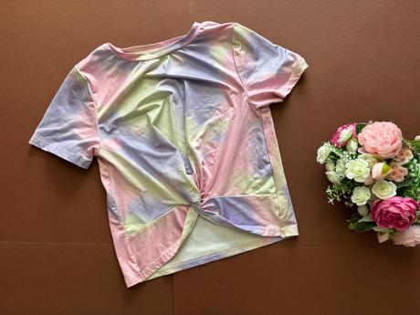 Triko crop top duhové - v.134, 134