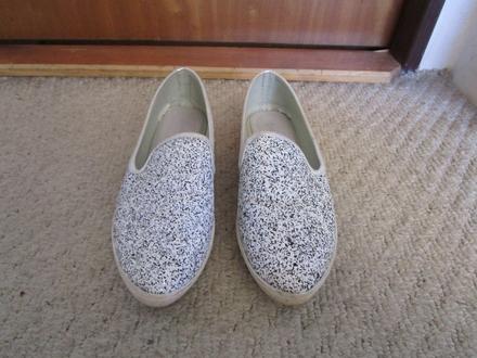 Stříbrné baleríny, č. 41, kožená stélka, 41