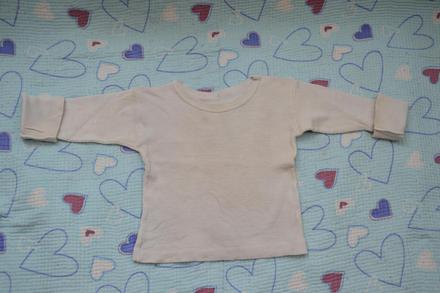 Zaprané bílé triko dl. rukáv, na donošení, 74