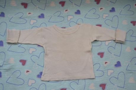 Zaprané bílé triko dl. rukáv, na donošení, 74