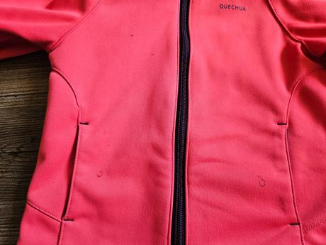 Dětská dívčí růžová korálová softshell bunda quech, quechua,86
