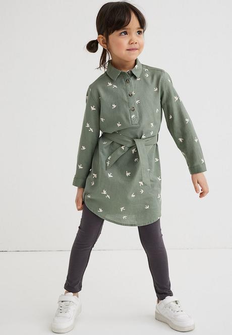 Dívčí komplet h&m košilové šaty s páskem + legíny, h&m,122
