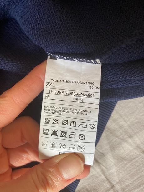 Bavlněná mikina s nápisy, benetton,152