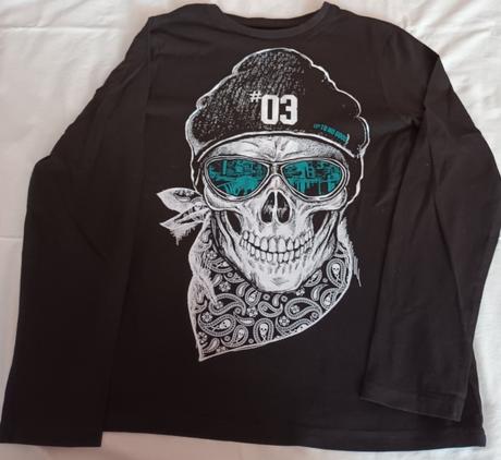 Chlapecké triko dlouhý rukáv s lebkou c&a, c&a,158