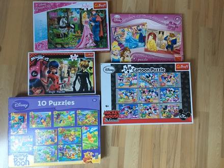 Puzzle - 10v1 9v1, 66,160,200 dílků pú,mickey,