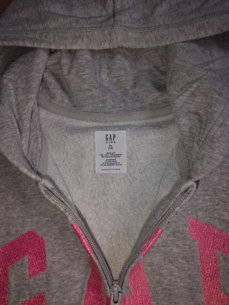 Dívčí propínací mikina gap xl (12) světle šedá, gap,146
