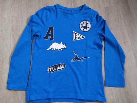 Modré tričko s potiskem, c&a,134