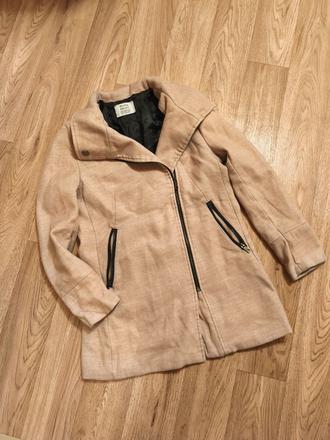 Pudrový kabátek kabát bershka s/m, bershka,s