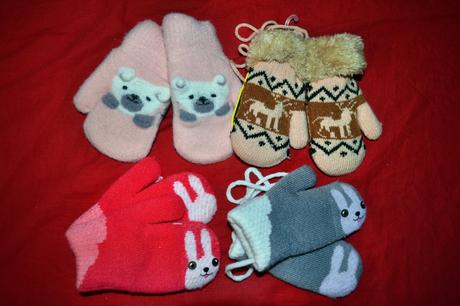 4x silné rukavice palčáky,80-110,, 80 - 110