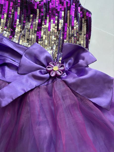 Ob/ šaty fialové - v.cca 3/4 roky, 104