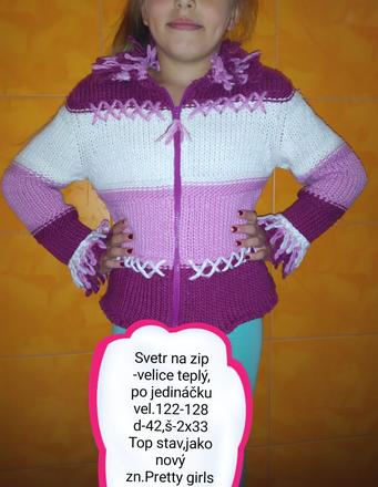 Svetr-vel.116-122+zdarma bunda, pretty girl,122