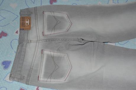 158 elastické šedé džíny, rifle, 158