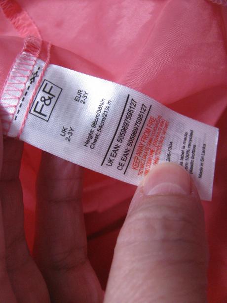 Dívčí elastické růžové tylové šaty, f&f,98