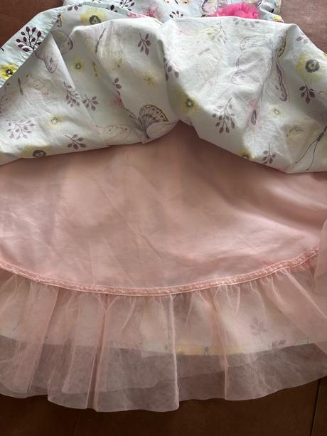 Ob/ šaty letní tyrkysové s motýli - v.7/8 let, m&co,128