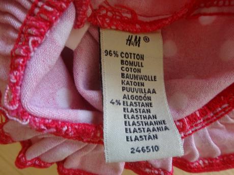 Tříčtvrťáky červené s puntíky, vel. 86, h&m,86