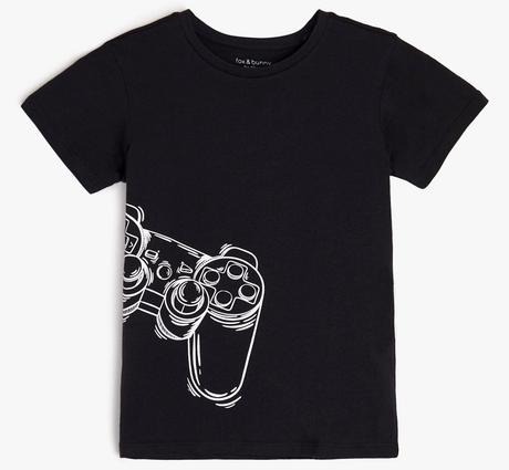 Černé tričko playstation vel. 140, fox & bunny,140