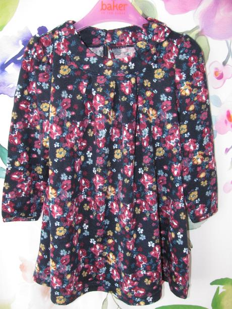 Květované pružné dívčí šatičky s mašlí, matalan,86