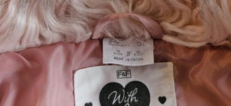 Dívčí růžová zimní bunda s kožíškem, vel.140, f&f, f&f,140