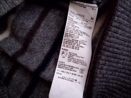 Vlna polo pásik, benetton,m